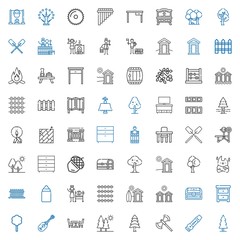 wood icons set