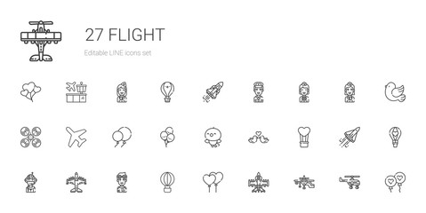 flight icons set