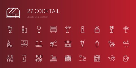 cocktail icons set
