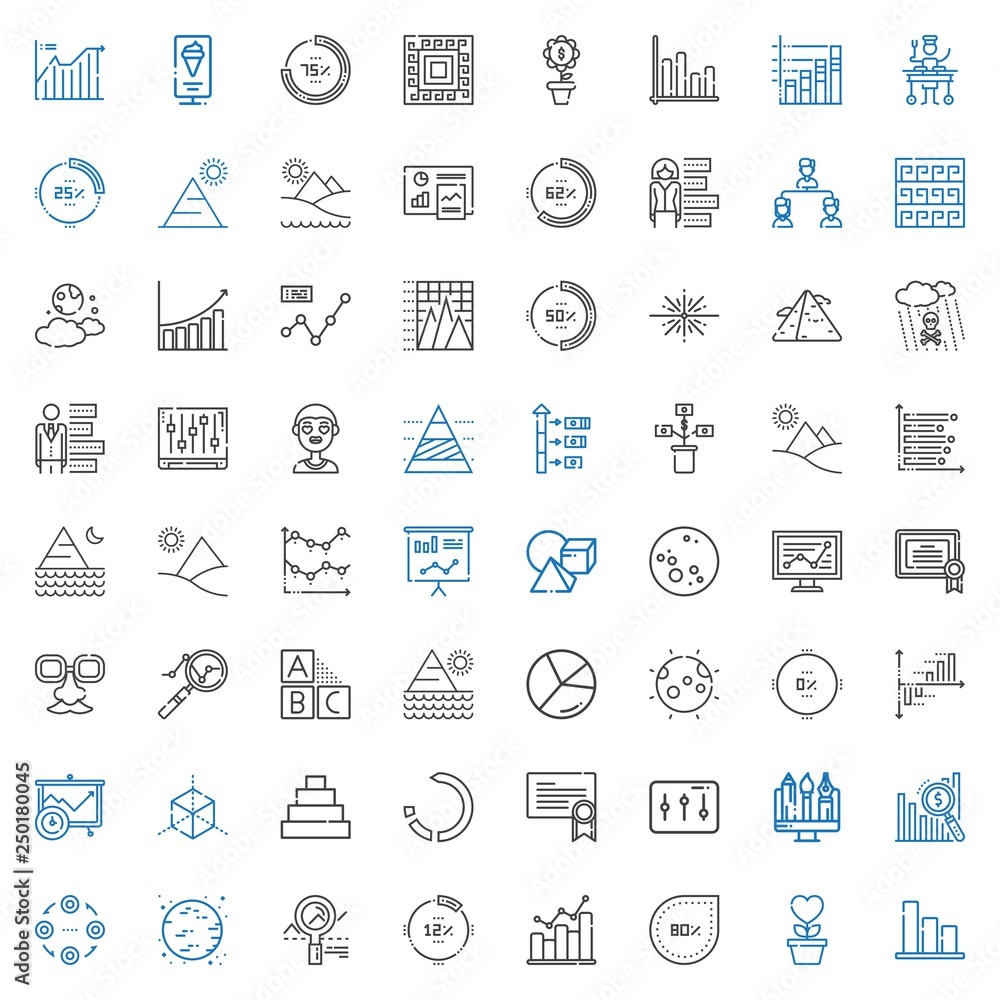 Sticker infographic icons set