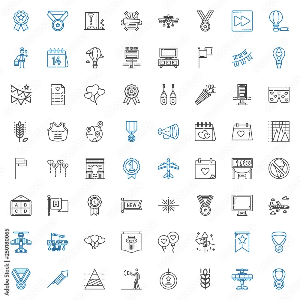 Sticker banner icons set