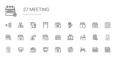meeting icons set