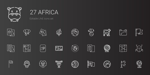 africa icons set