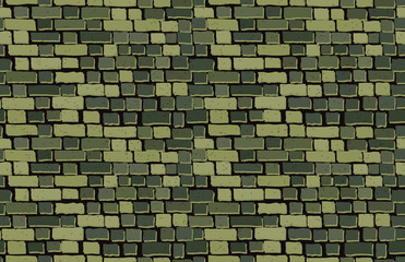 Vector khaki brick wall background. Seamless texture