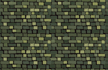 Vector khaki brick wall background. Seamless texture
