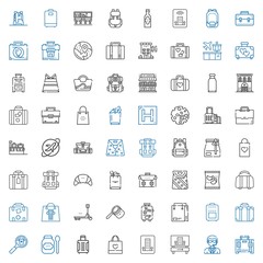 luggage icons set