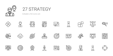 strategy icons set