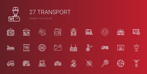 transport icons set