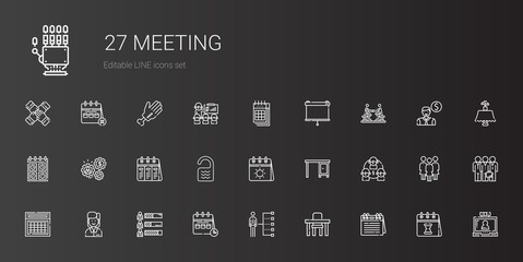 Fototapeta premium meeting icons set