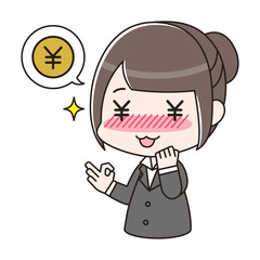 お金に目がくらむ女性