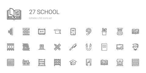 school icons set