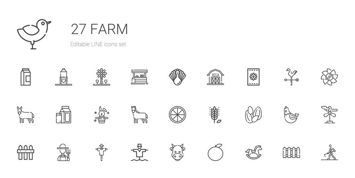farm icons set