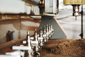 Machine working cnc, woodworking tool, computer numerical control.