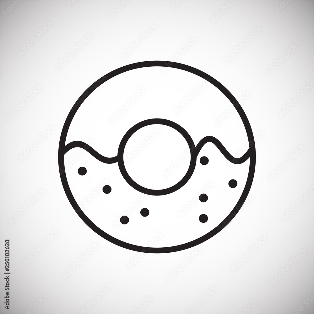 Poster donut outline icon on white background for graphic and web design, modern simple vector sign. intern