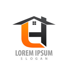 Real estate Initial letter LH home logo concept design. Symbol graphic template element