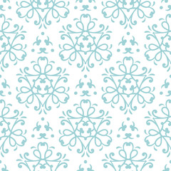 Geometric seamless pattern. Blue design on white background