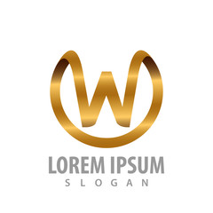 Luxury circle initial letter w logo concept design. Symbol graphic template element