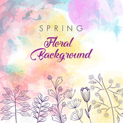 Spring floral template
