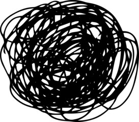 Illustration of a circle of scribble vigorously