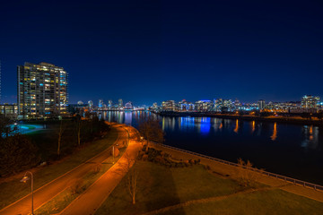 night view of city skyline