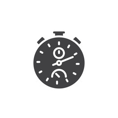 Stopwatch timer vector icon. filled flat sign for mobile concept and web design. Chronometer, time simple glyph icon. Symbol, logo illustration. Pixel perfect vector graphics