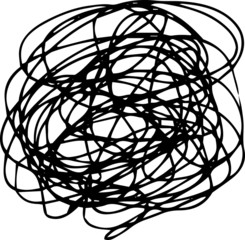 Illustration of a circle of scribble vigorously