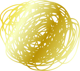 Illustration of a Gold circle of scribble vigorously