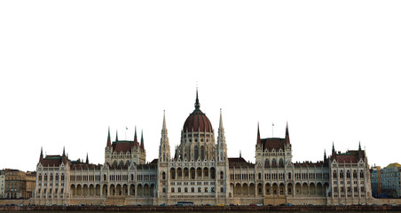 Fototapeta na wymiar Hungary, Budapest Parliament view from Danube river 