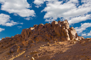 Amazing Sunrise at Sinai Mountain, Beautiful dawn in Egypt, Beautiful view from the mountain	
