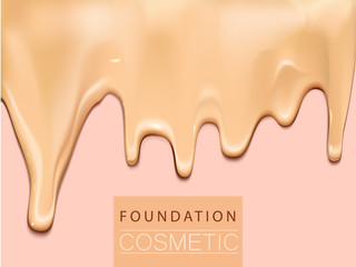 Foundation liquid texture, creamy skin tone foundation in 3d illustration, extreme close up look