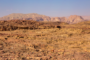 Fototapeta premium Coloured Canyon is a rock formation on South Sinai (Egypt) peninsula. Desert rocks of multicolored sandstone background. 
