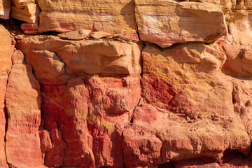 Coloured Canyon is a rock formation on South Sinai (Egypt) peninsula. Desert rocks of multicolored sandstone background.	
