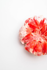 Ripe whole of pink grapefruit citrus fruit isolated on white background with clipping path