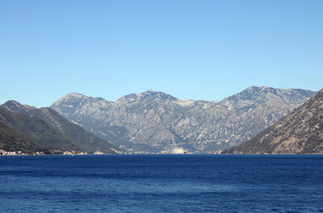 Fototapeta na wymiar Bay of Kotor Montenegro summer season landscape