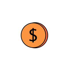 dollar coin icon. Vector illustration