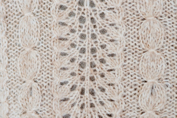 Handmade woolen fabric close-up