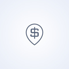 Fototapeta premium Bank location, vector best gray line icon
