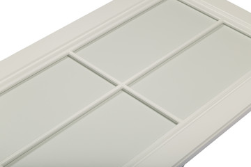 Fototapeta na wymiar Detail close-up of a white frame facade for the kitchen.
