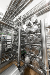 System of chrome-plated pipes at the food industry plant