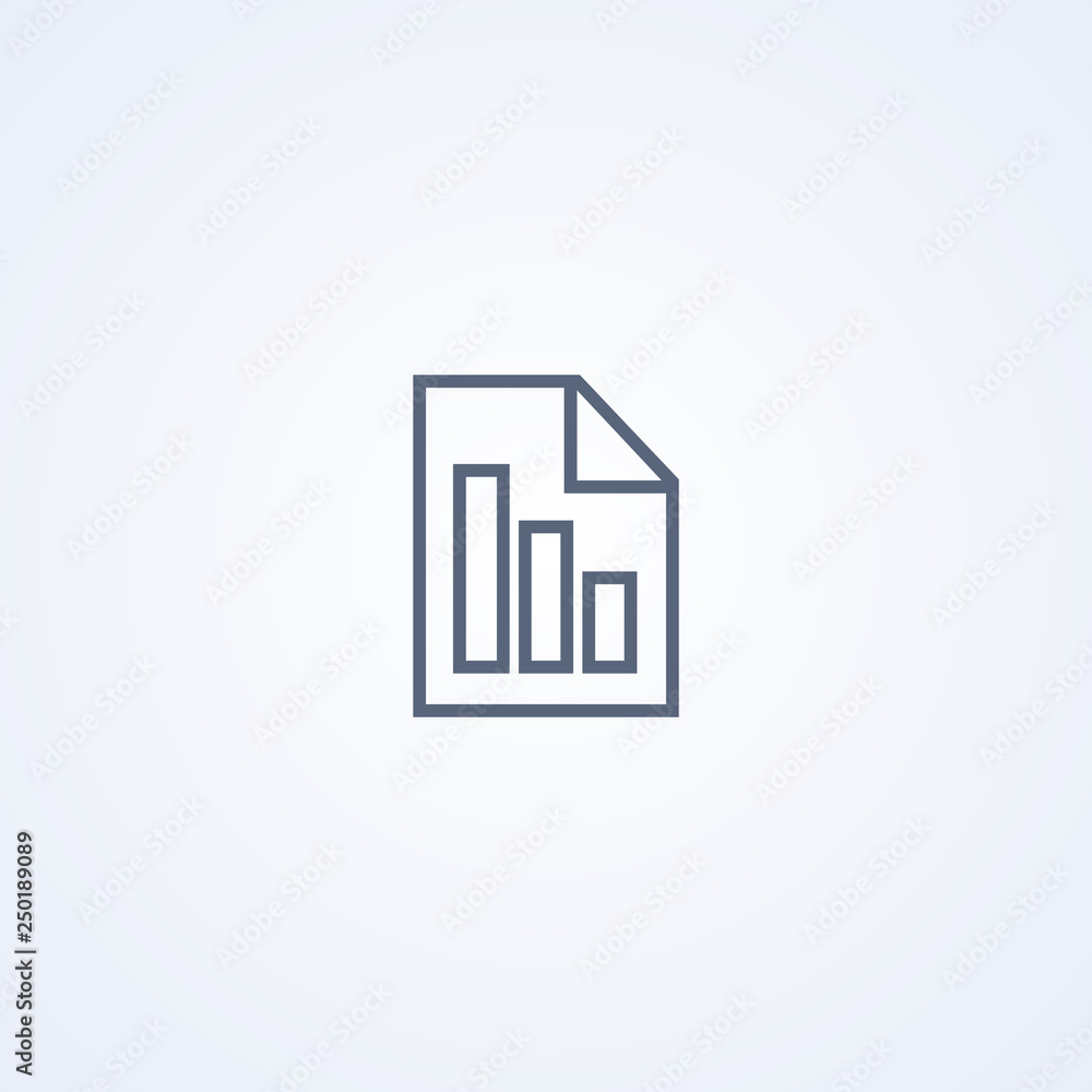 Poster report text file, vector best gray line icon