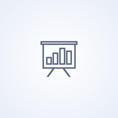 Presentation graph, vector best gray line icon