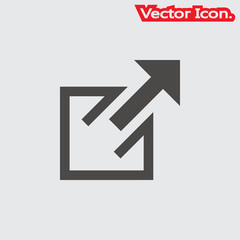 External Link icon isolated sign symbol and flat style for app, web and digital design. Vector illustration.