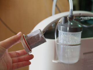 Filter of oxygen concentrator dirty ready to change