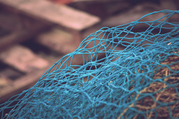 nahaufnahme von einem fischernetz 