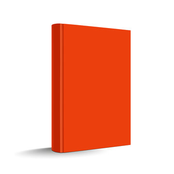 Blank Orange Vertical Hardcover Book - Vector Illustration - Isolated On White Background