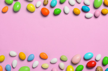 Chocolate Eggs on Bright Background, Sweet Easter Treat