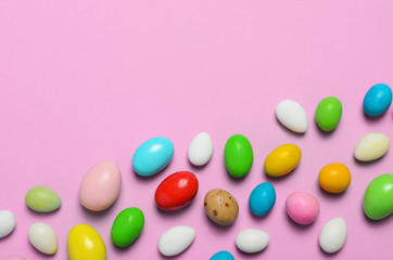 Chocolate Eggs on Bright Background, Sweet Easter Treat