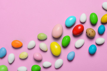 Chocolate Eggs on Bright Background, Sweet Easter Treat