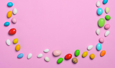 Chocolate Eggs on Bright Background, Sweet Easter Treat