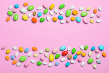 Chocolate Eggs on Bright Background, Sweet Easter Treat